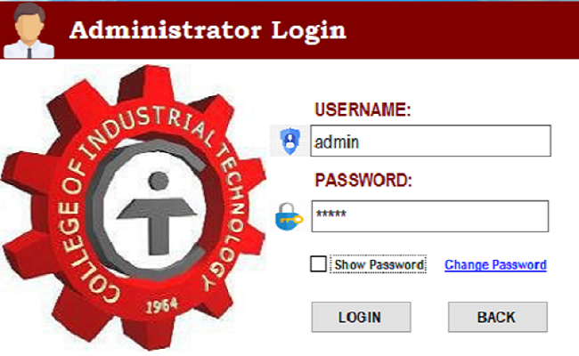 Admin Login Page